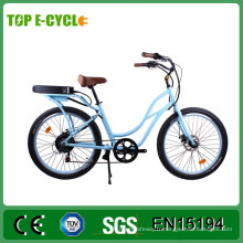 TOP/OEM 26 &#39;48V 500W CE Mesdames Beach Cruiser Vélo Électrique/Vélo Électrique Ville Pas Cher